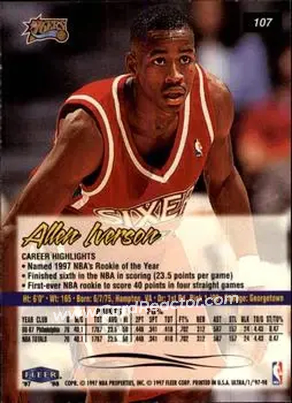 Back of Allen Iverson