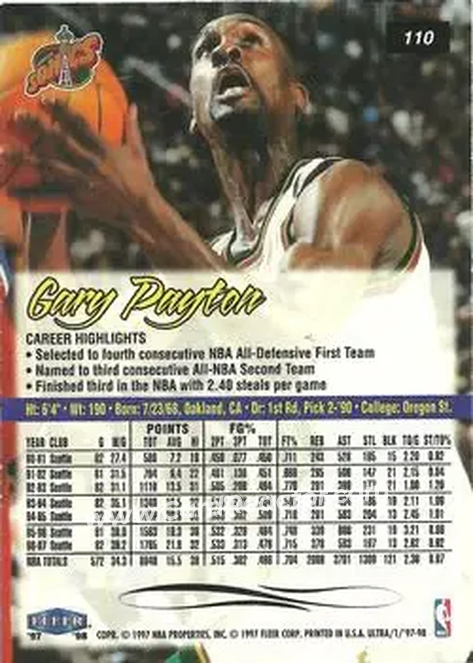 Back of Gary Payton