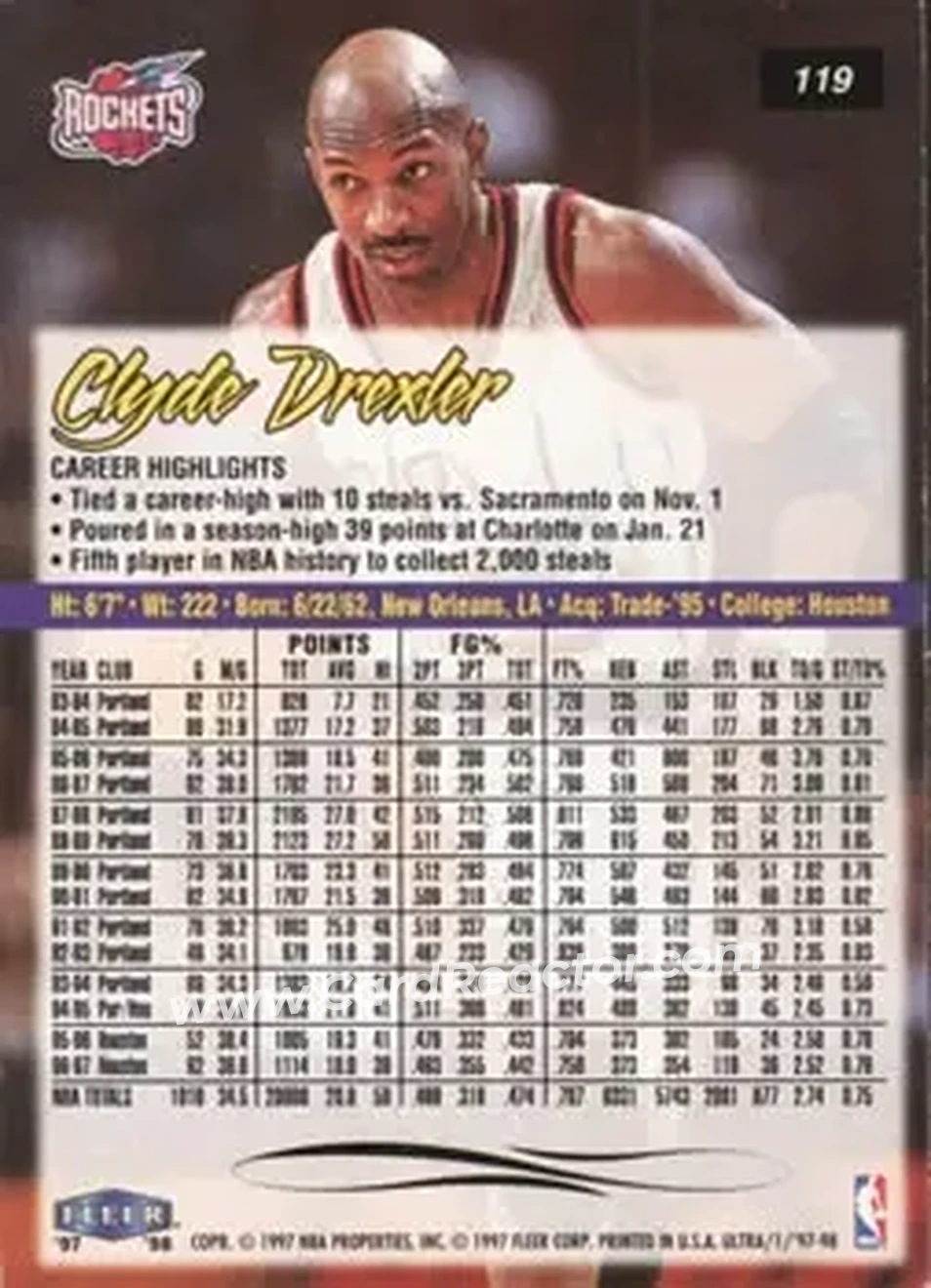 Back of Clyde Drexler