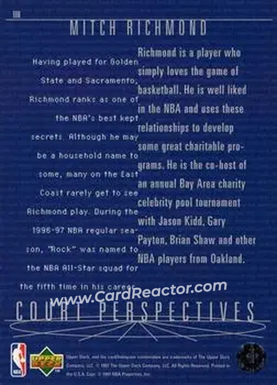Back of Mitch Richmond