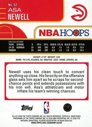 Asa Newell back