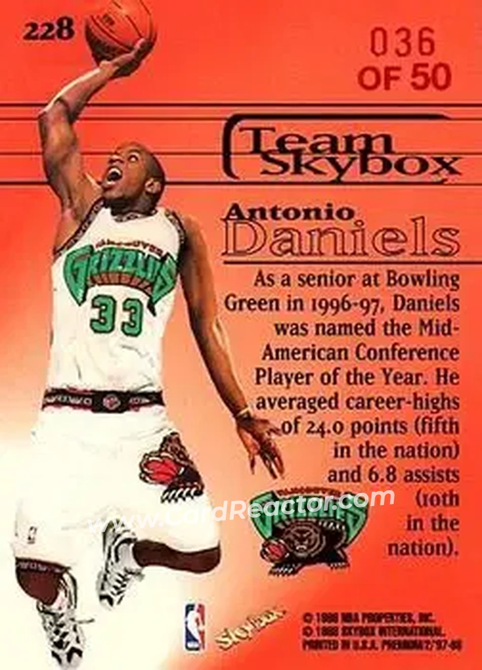 Back of Antonio Daniels