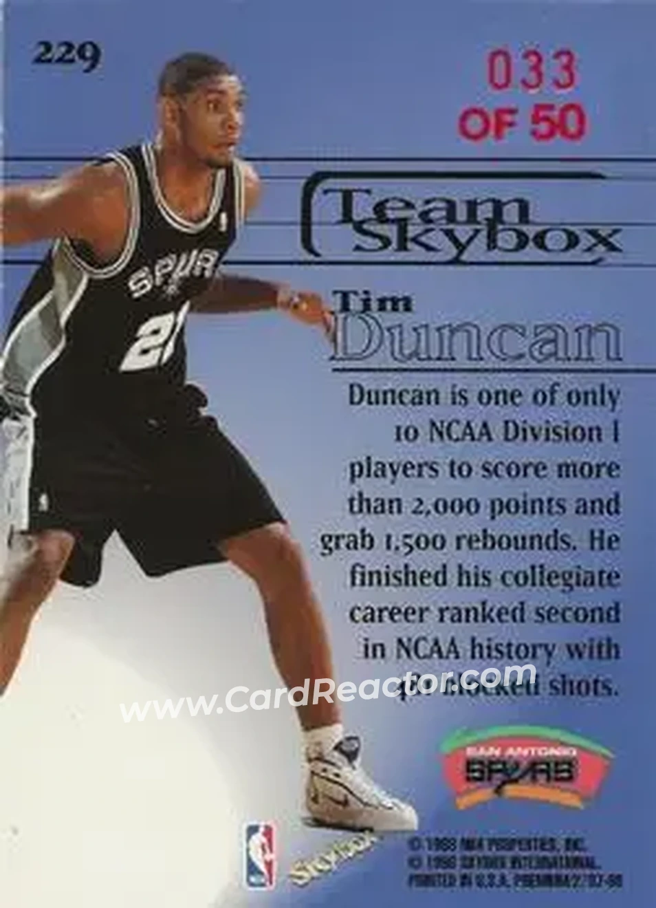 Back of Tim Duncan
