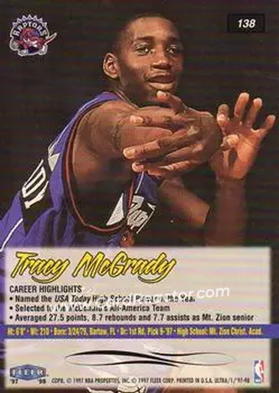 Back of Tracy McGrady