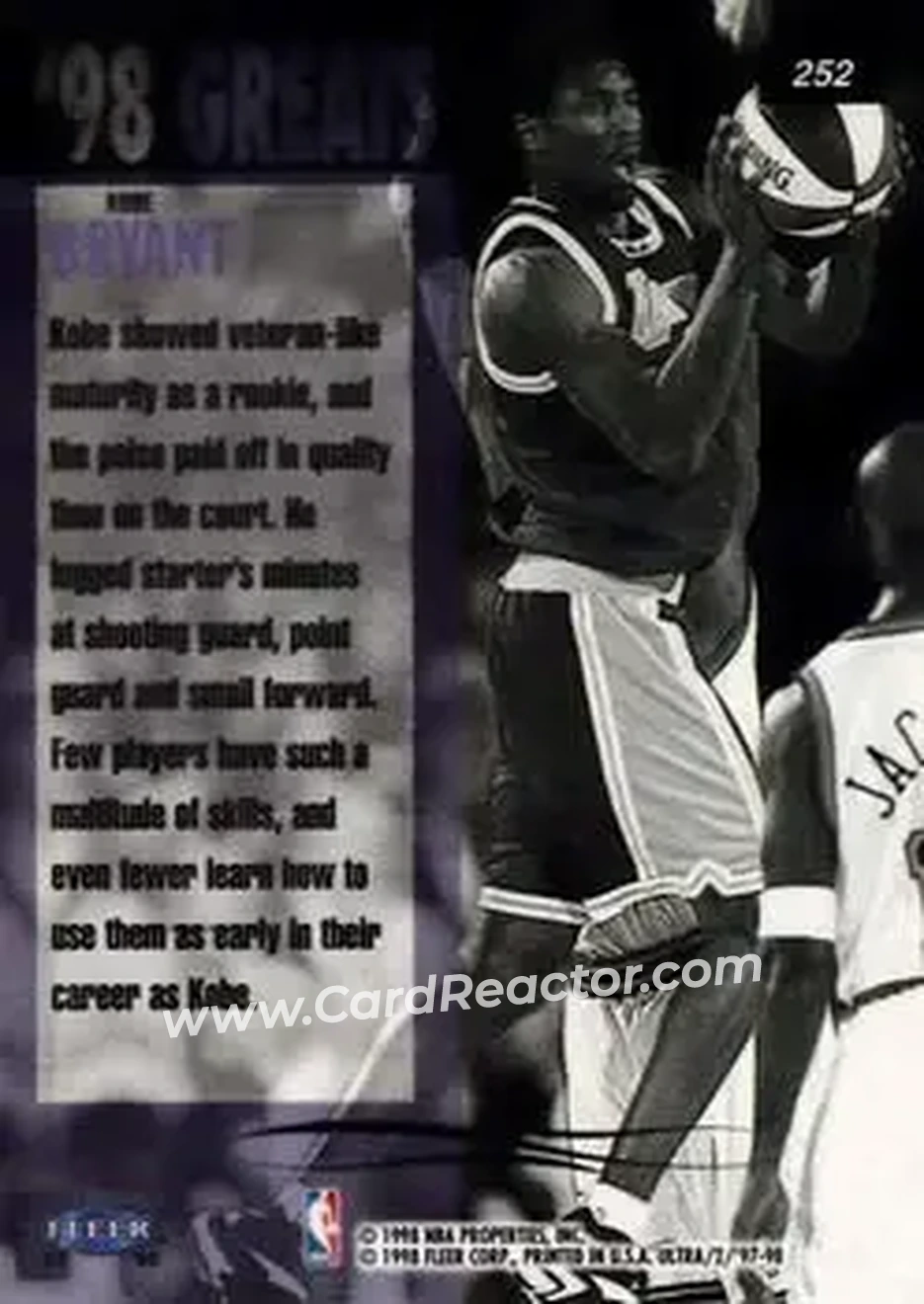 Back of Kobe Bryant