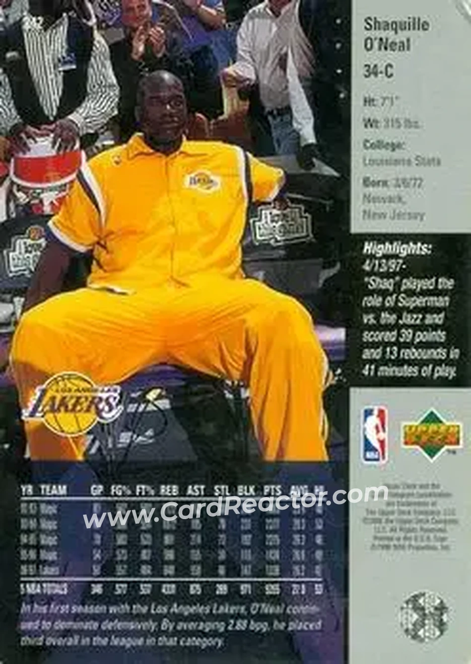 Back of Shaquille O'Neal