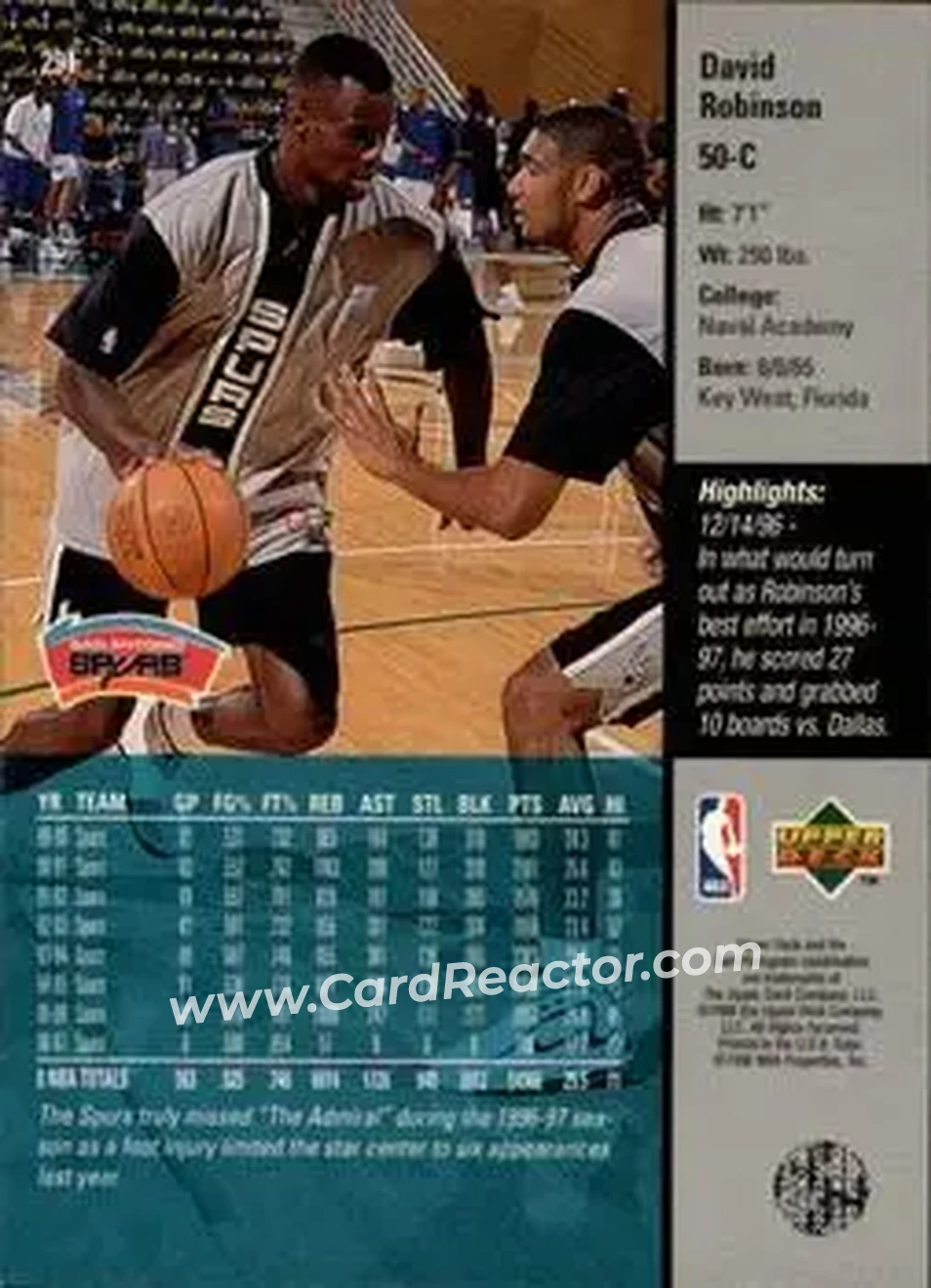 Back of David Robinson