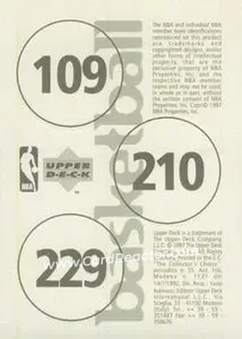 Back of Card #109