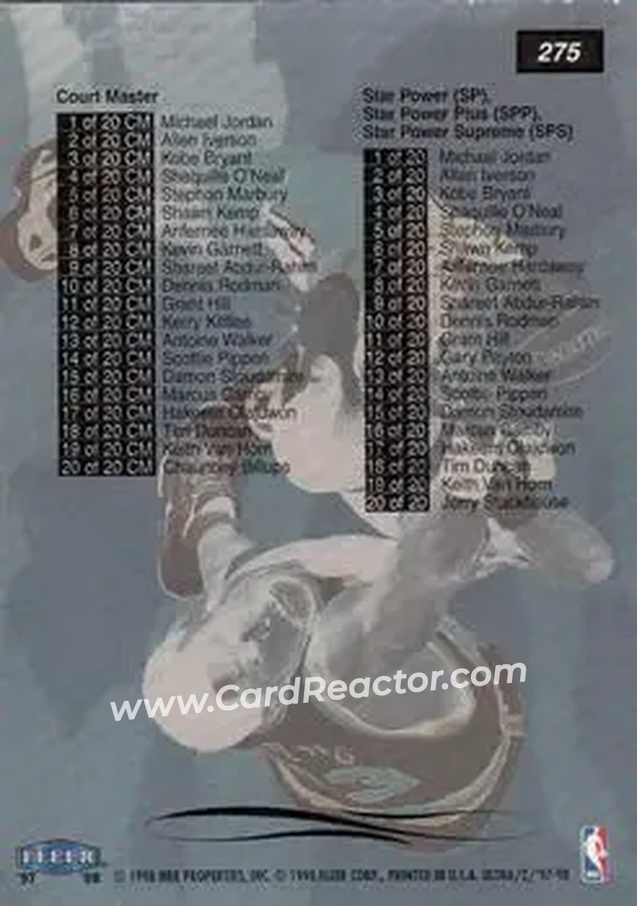 Back of Card #275