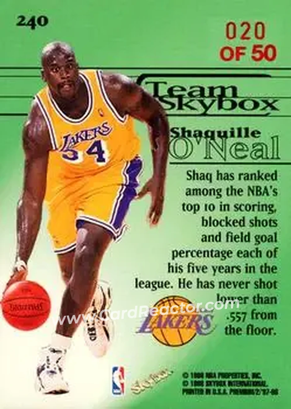 Back of Shaquille O'Neal