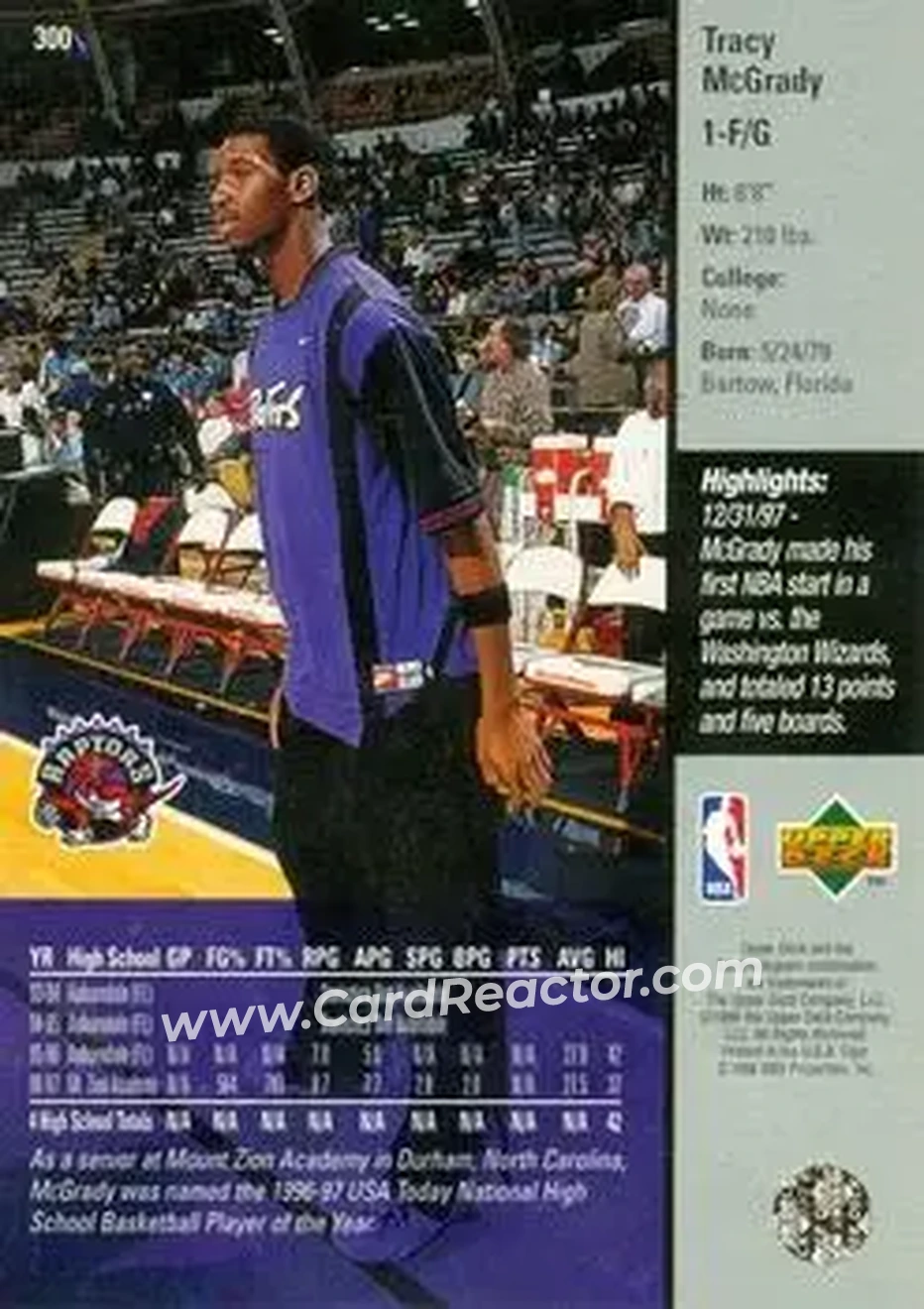 Back of Tracy McGrady