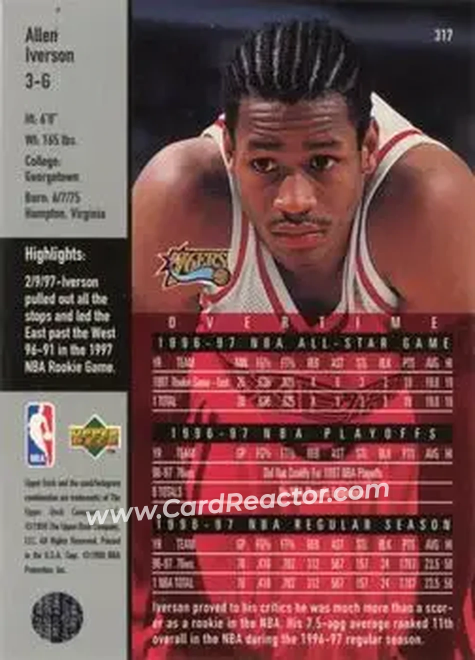 Back of Allen Iverson