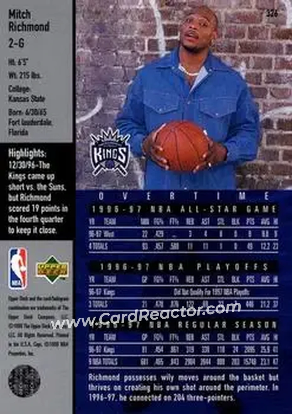 Back of Mitch Richmond