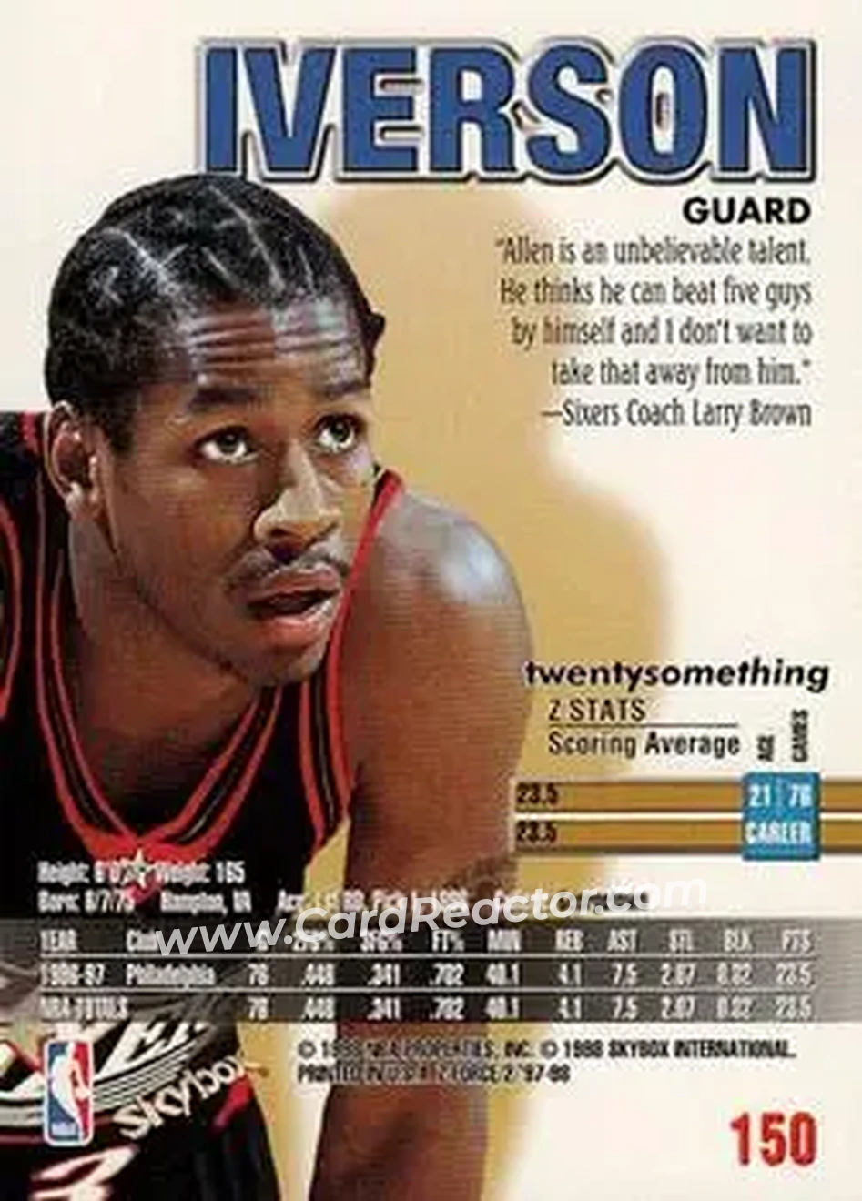 Back of Allen Iverson