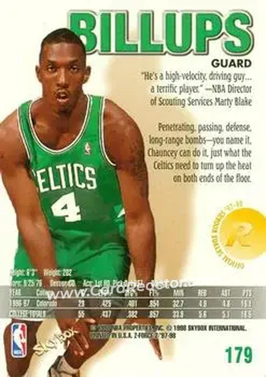 Back of Chauncey Billups
