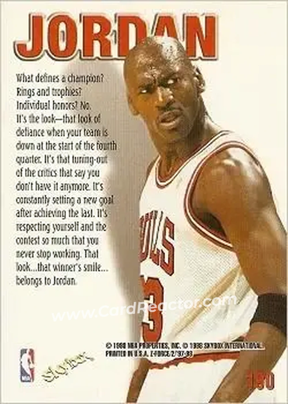 Back of Michael Jordan