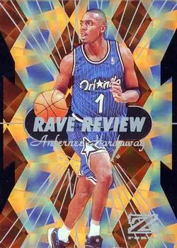 1997-98 SkyBox Z-Force - Rave Reviews #3 - Anfernee Hardaway - Orlando Magic - Front 1997-98 SkyBox Z-Force - Rave Reviews #3 - Anfernee Hardaway - Orlando Magic - Front