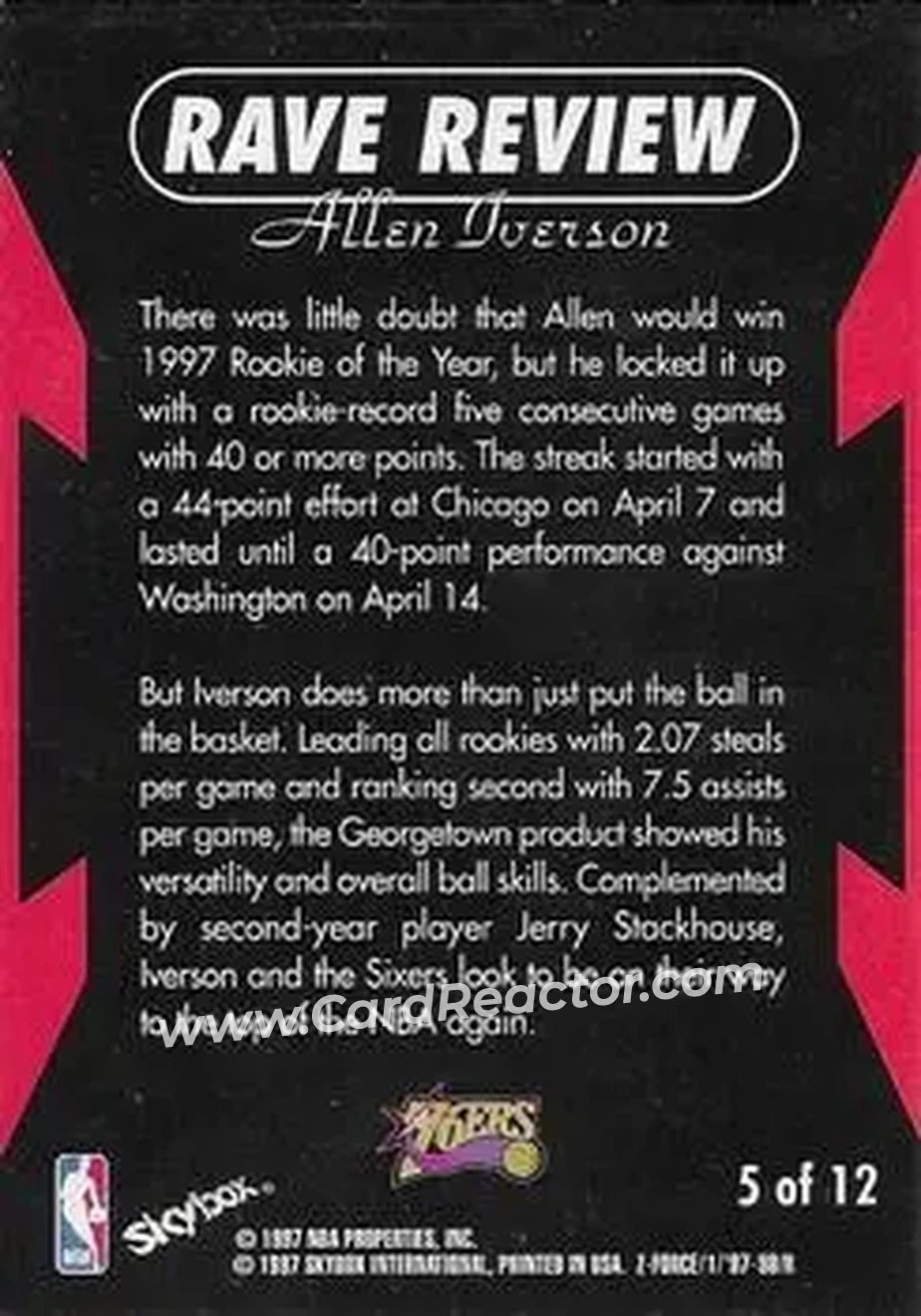 Back of Allen Iverson