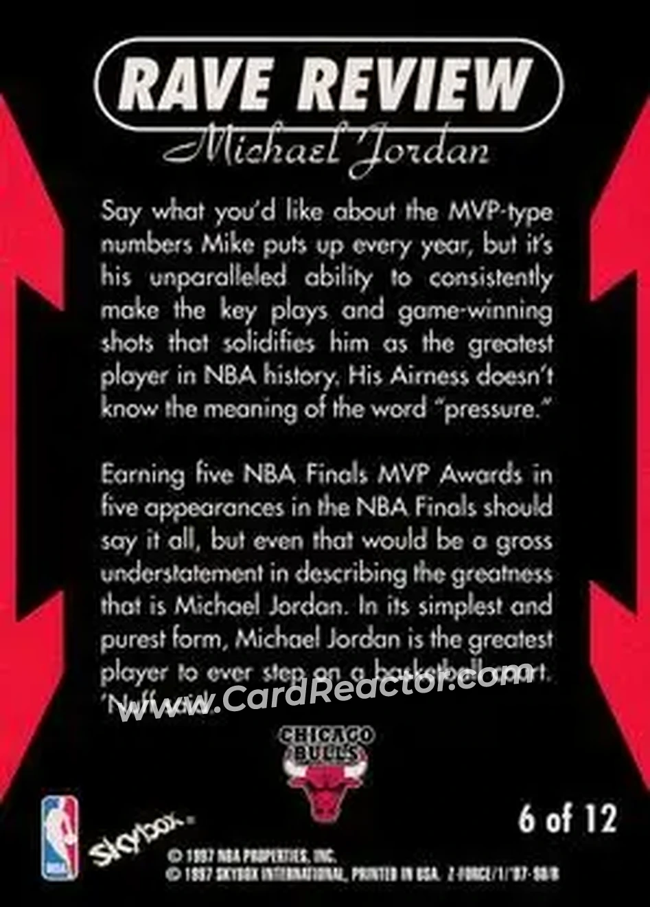 Back of Michael Jordan