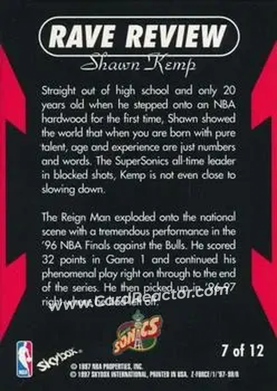 Back of Shawn Kemp