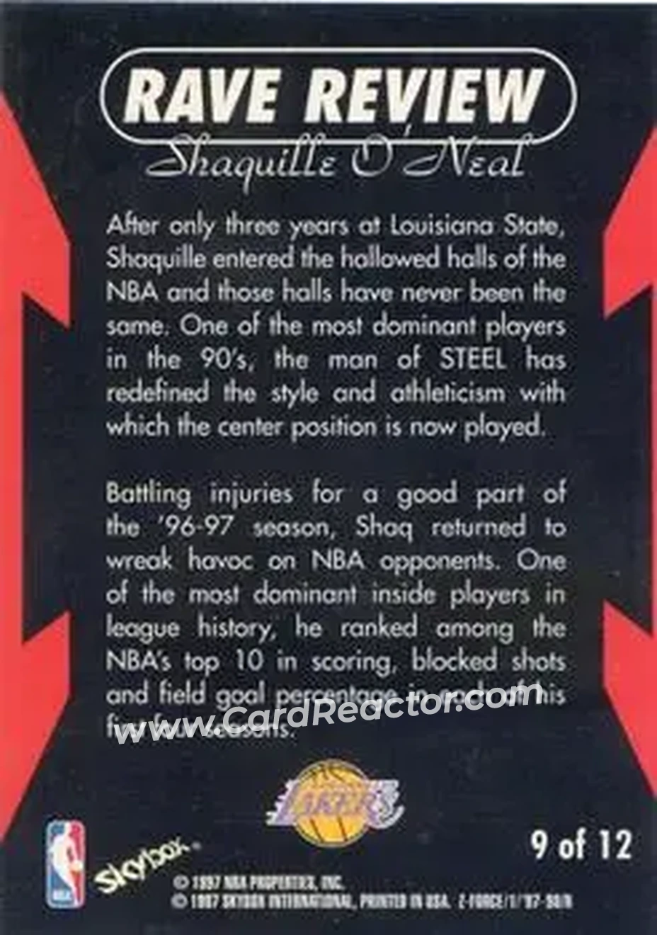 Back of Shaquille O'Neal