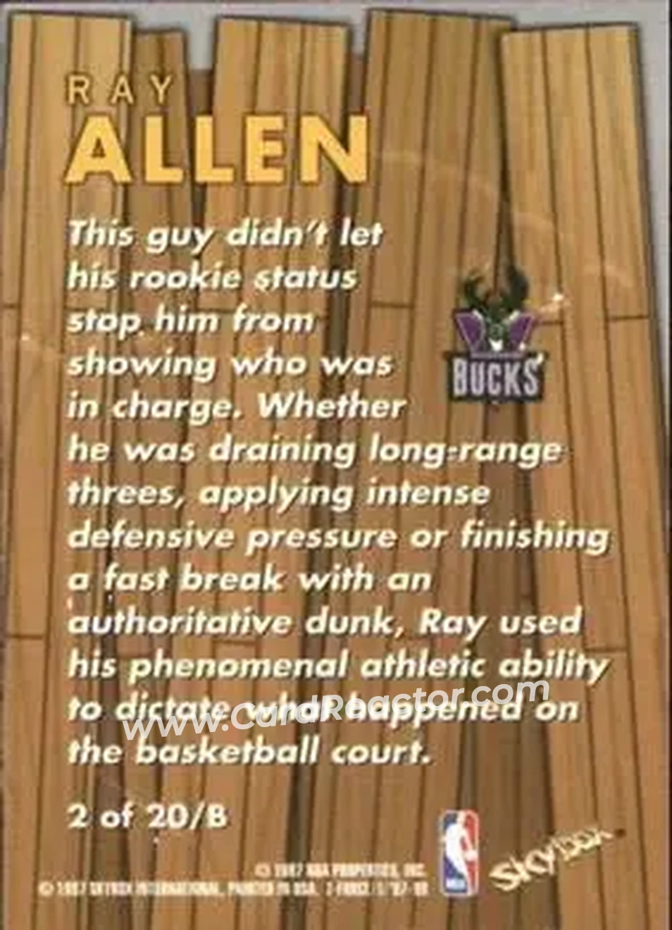 Back of Ray Allen