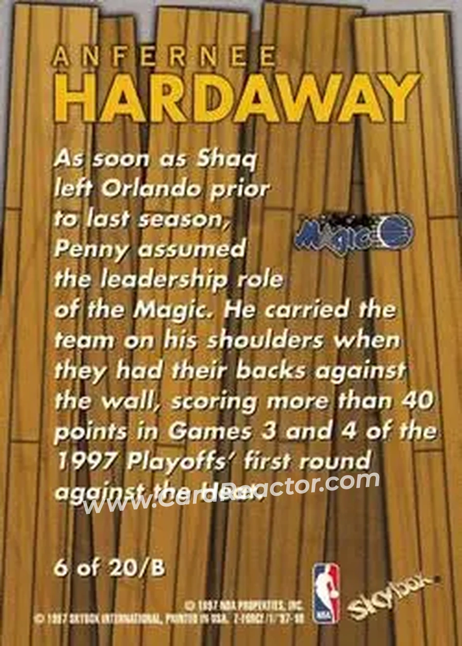 Back of Anfernee Hardaway