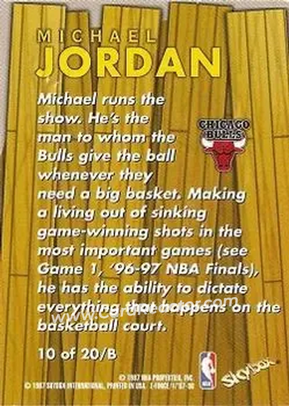 Back of Michael Jordan