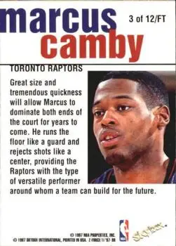 1997-98 SkyBox Z-Force - Fast Track #3 FT - Marcus Camby - Toronto Raptors - Back
