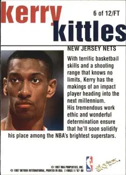 1997-98 SkyBox Z-Force - Fast Track #6 FT - Kerry Kittles - New Jersey Nets - Back