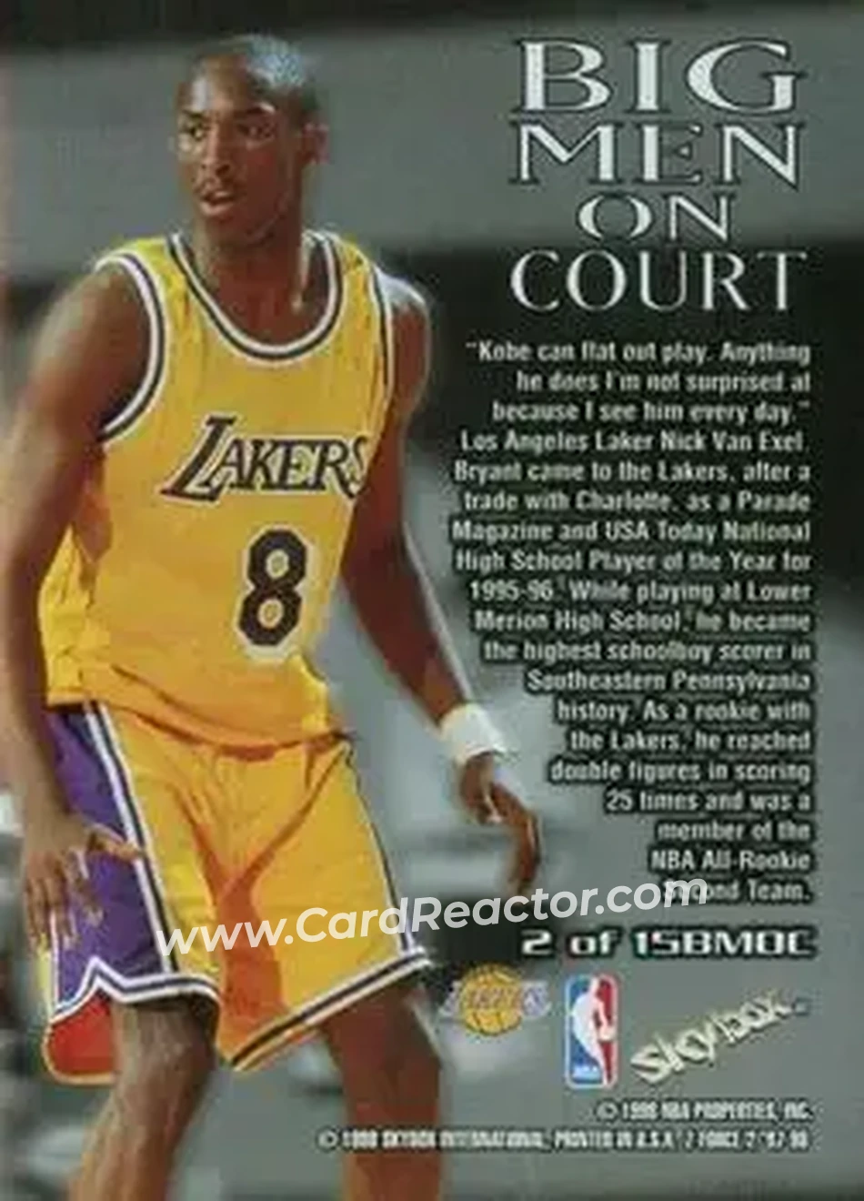 Back of Kobe Bryant