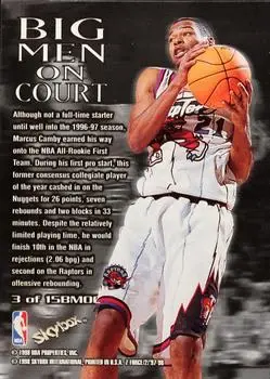 1997-98 SkyBox Z-Force - Big Men on Court #3 BMOC - Marcus Camby - Toronto Raptors - Back
