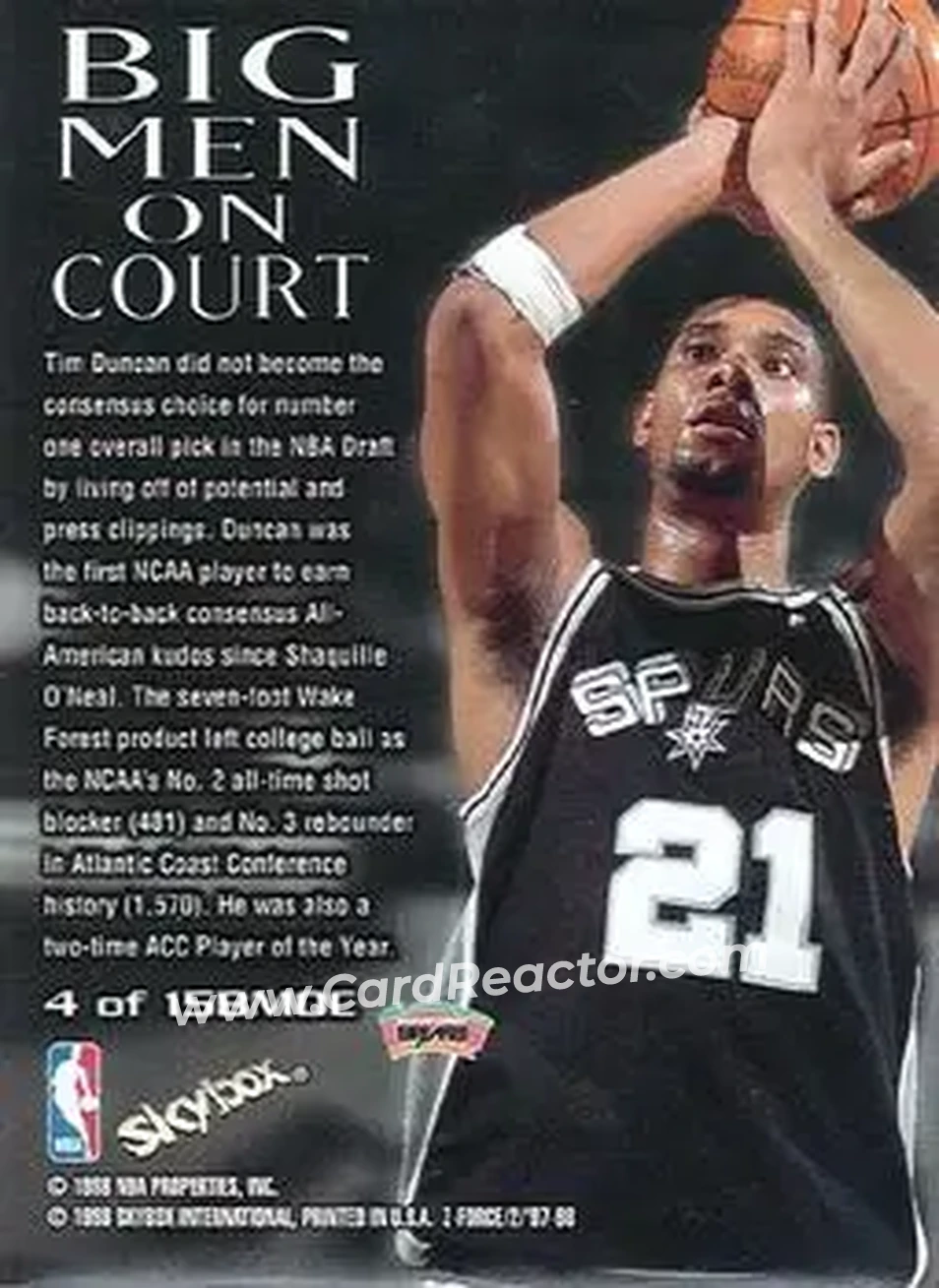 Back of Tim Duncan