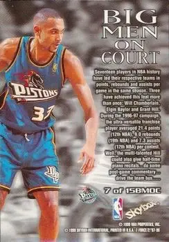 1997-98 SkyBox Z-Force - Big Men on Court #7 BMOC - Grant Hill - Detroit Pistons - Back