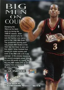 1997-98 SkyBox Z-Force - Big Men on Court #8 BMOC - Allen Iverson - Philadelphia 76ers - Back
