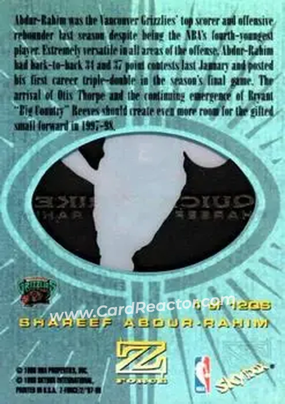 Back of Shareef Abdur-Rahim