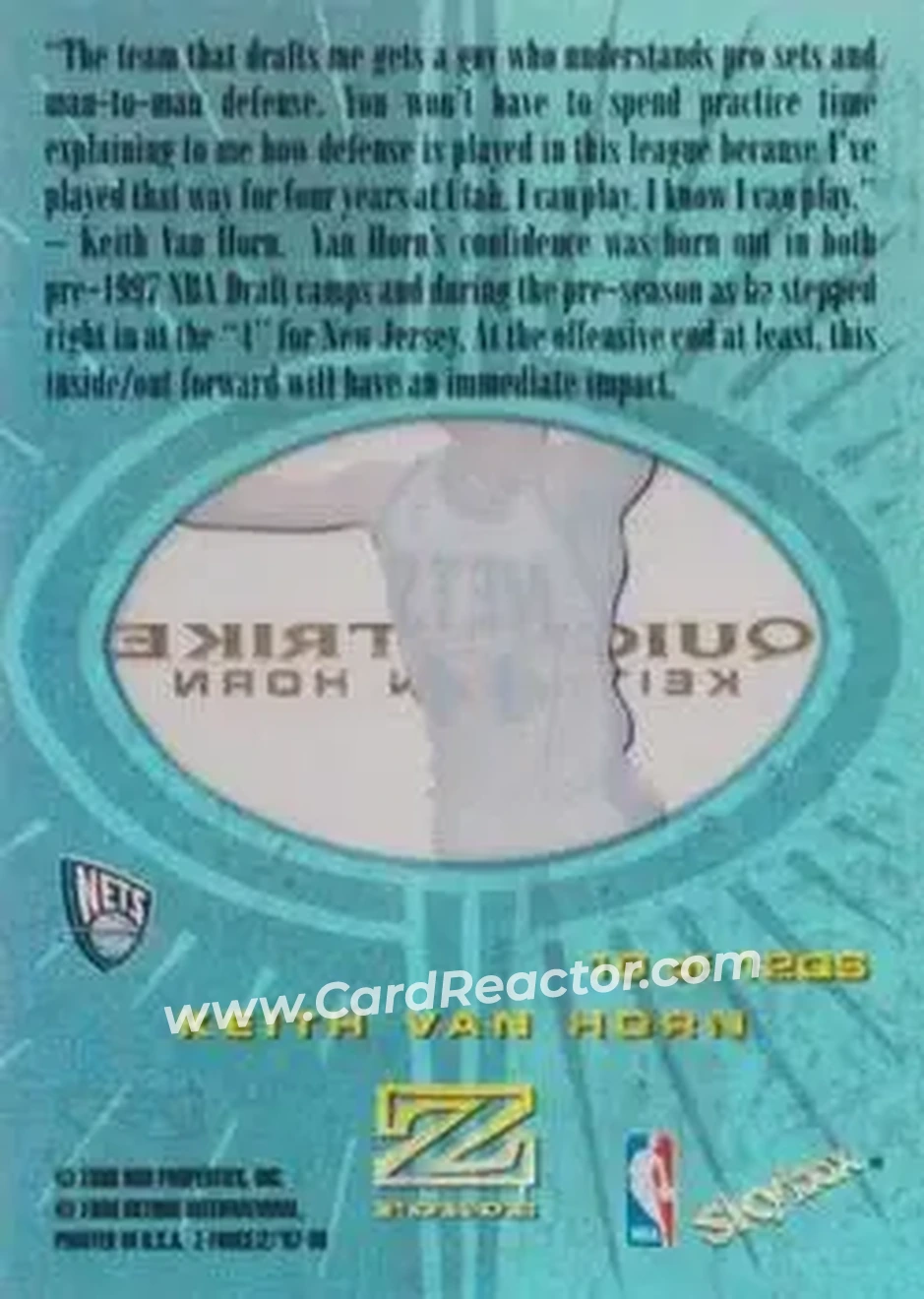 Back of Keith Van Horn