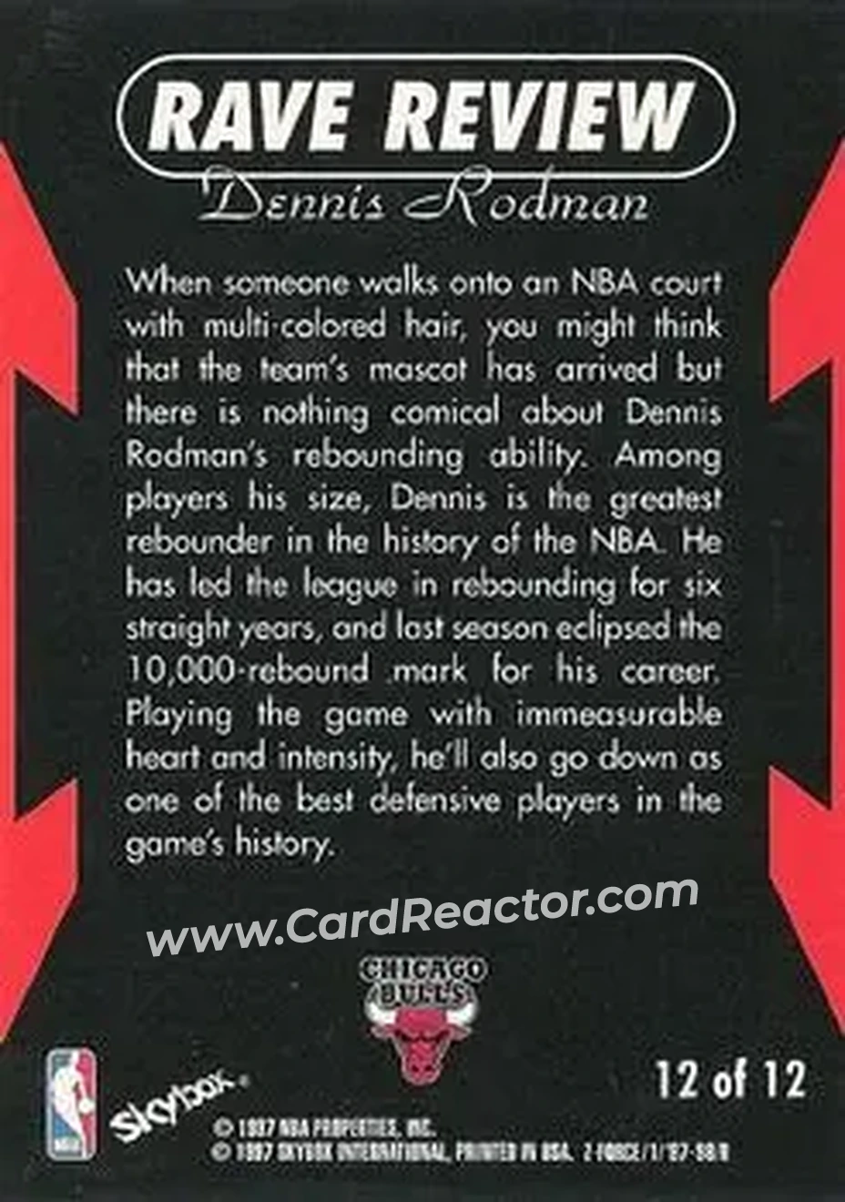 Back of Dennis Rodman