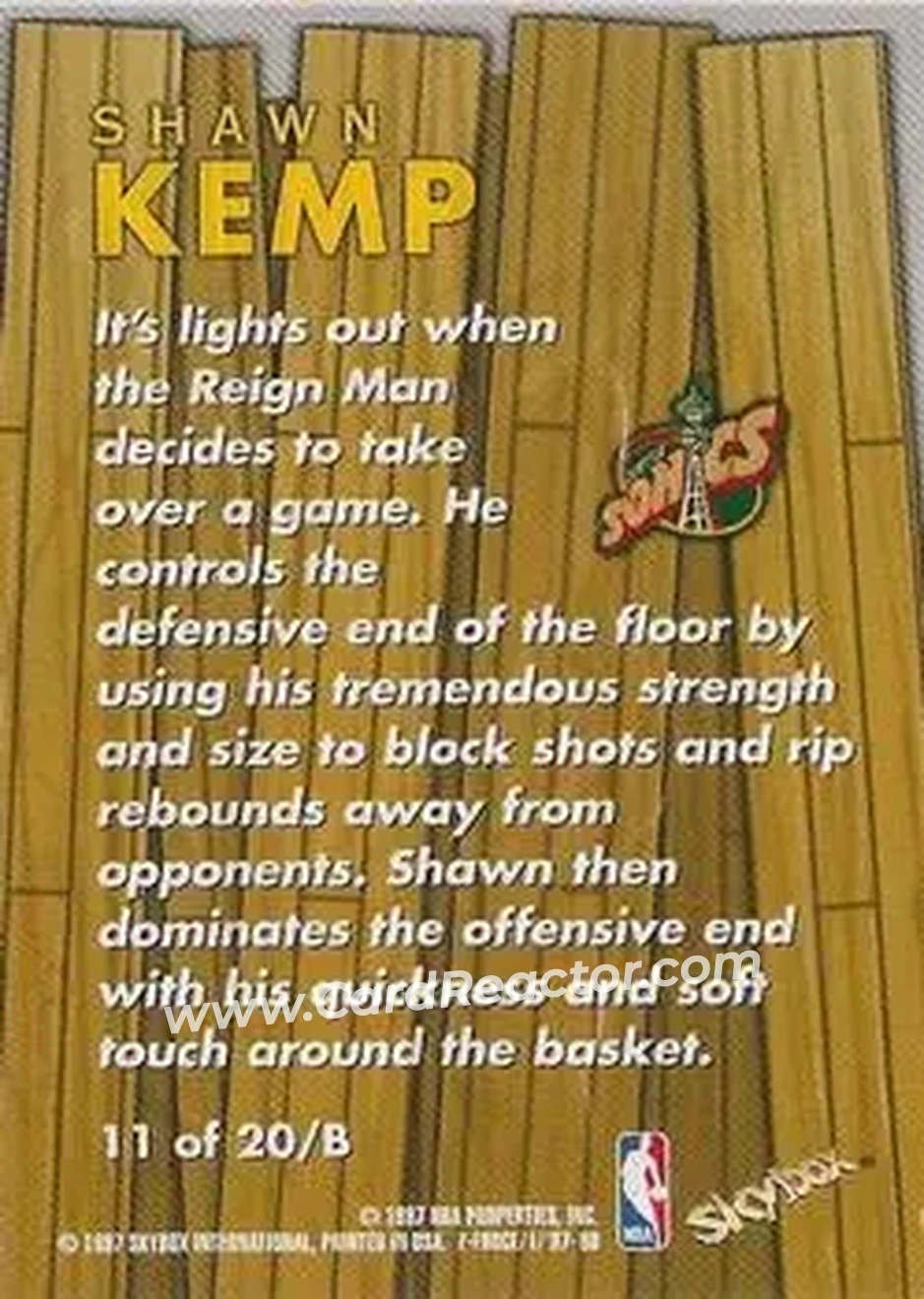 Back of Shawn Kemp