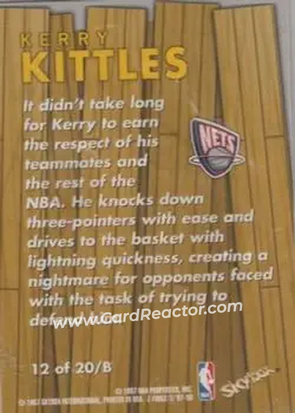 Back of Kerry Kittles