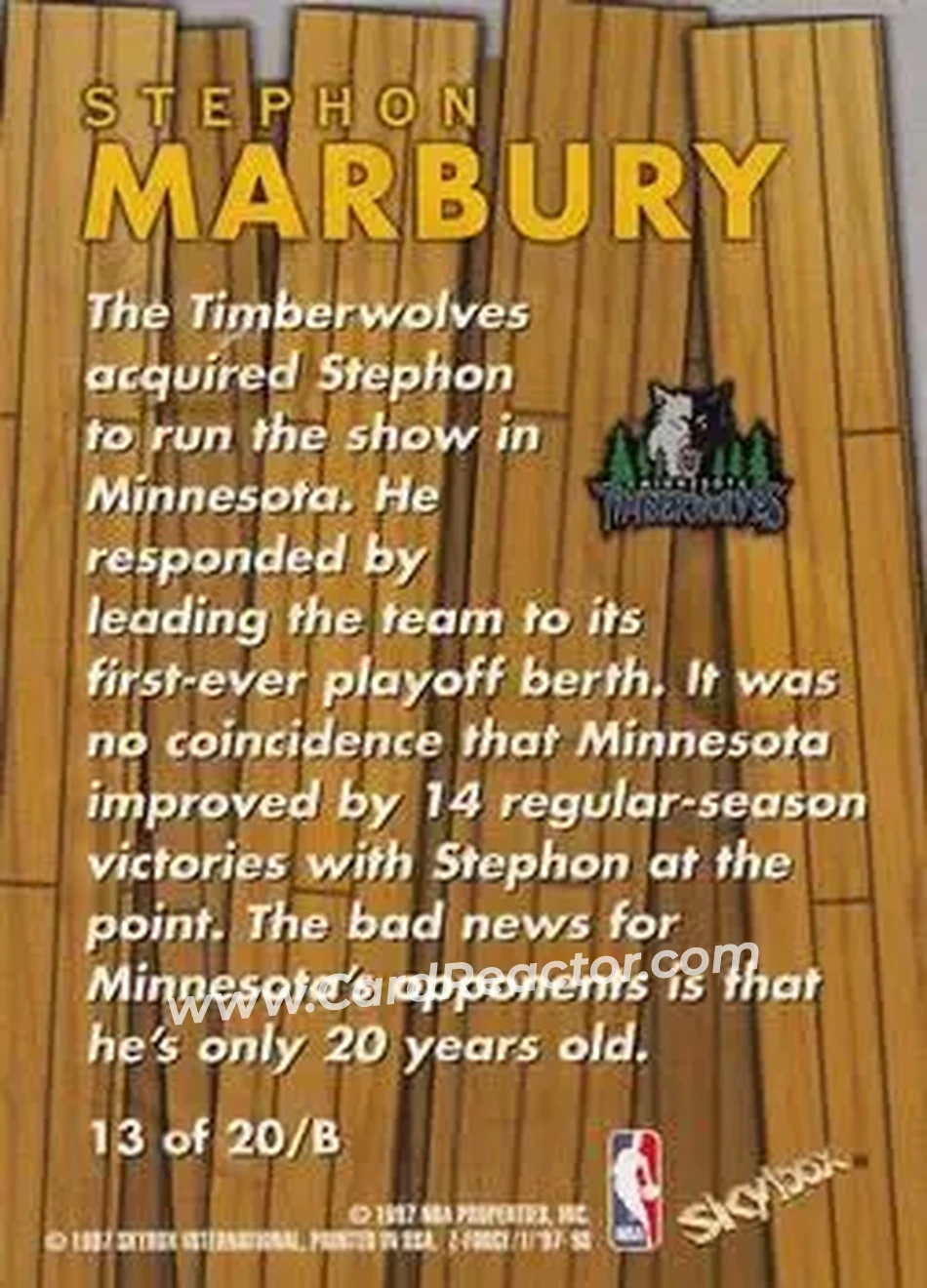 Back of Stephon Marbury