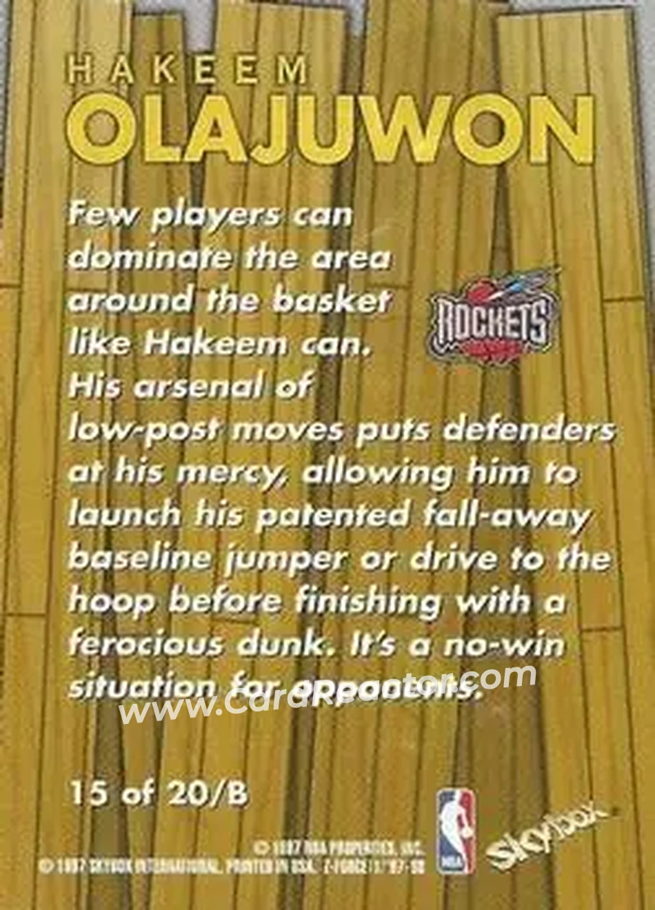 Back of Hakeem Olajuwon