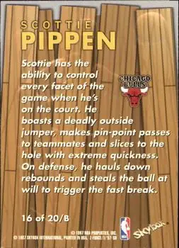 1997-98 SkyBox Z-Force - Boss #16 /B - Scottie Pippen - Chicago Bulls - Back