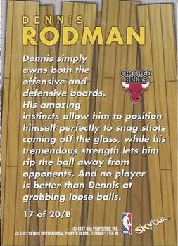1997-98 SkyBox Z-Force - Boss #17 /B - Dennis Rodman - Chicago Bulls - Back