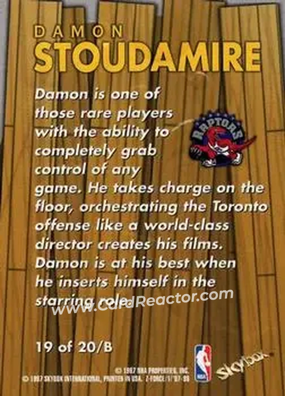 Back of Damon Stoudamire