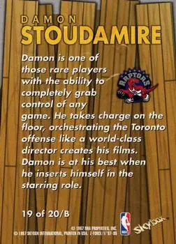 1997-98 SkyBox Z-Force - Boss #19 /B - Damon Stoudamire - Toronto Raptors - Back