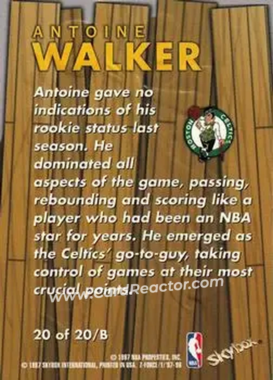 Back of Antoine Walker