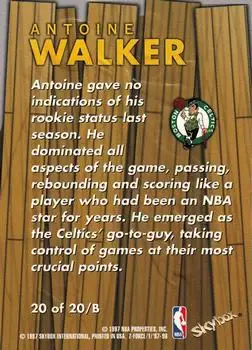 1997-98 SkyBox Z-Force - Boss #20 /B - Antoine Walker - Boston Celtics - Back
