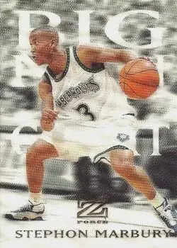 1997-98 SkyBox Z-Force - Big Men on Court #11 BMOC - Stephon Marbury - Minnesota Timberwolves - Front 1997-98 SkyBox Z-Force - Big Men on Court #11 BMOC - Stephon Marbury - Minnesota Timberwolves - Front