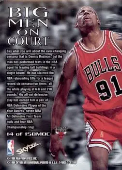 1997-98 SkyBox Z-Force - Big Men on Court #14 BMOC - Dennis Rodman - Chicago Bulls - Back